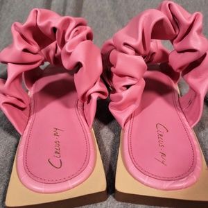 Circus by Sam Edelman Sandal Sz 7 Iggy in Confetti Pink Slide On & Scrunchie Top